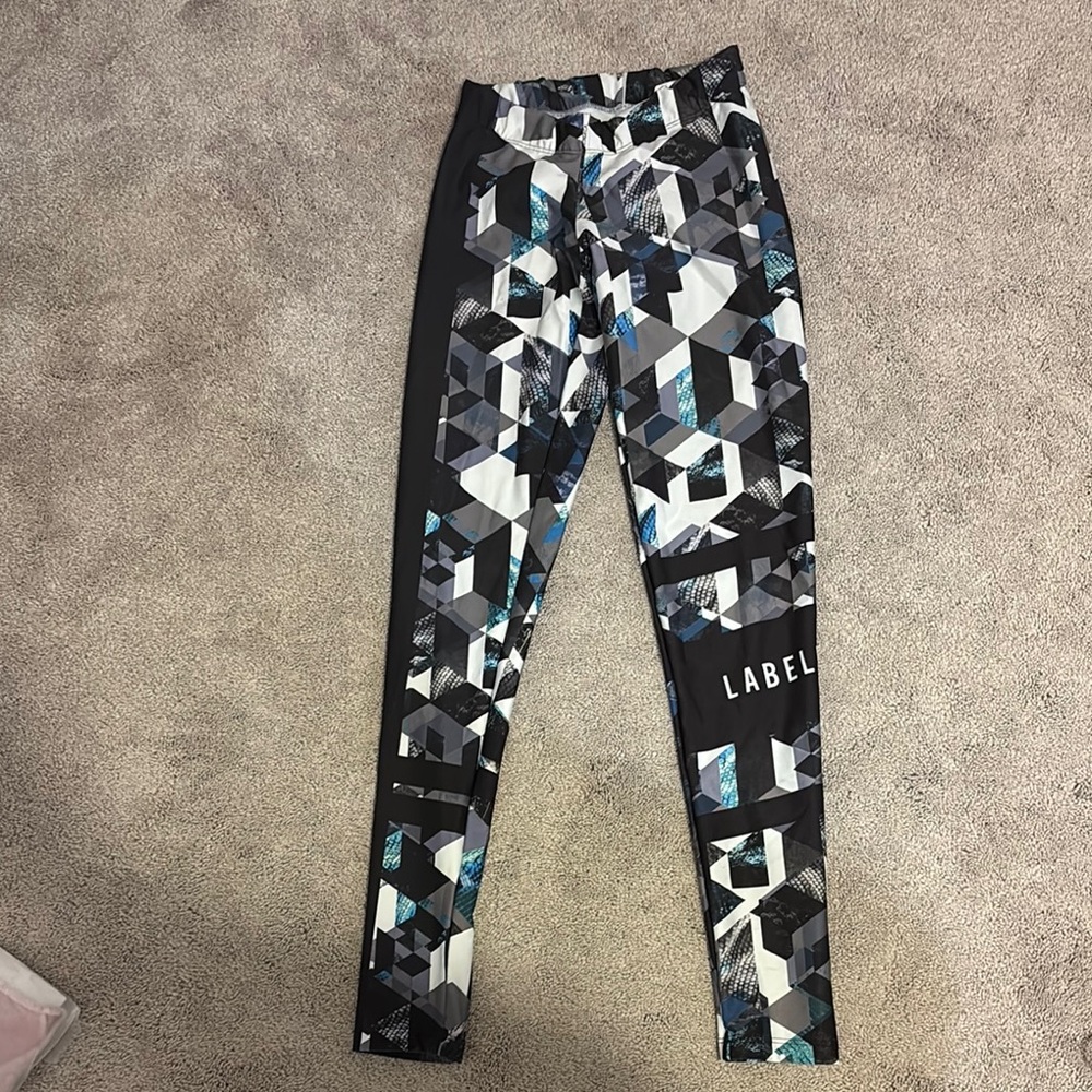Monochrome Urban Camo Leggings Black and Gray